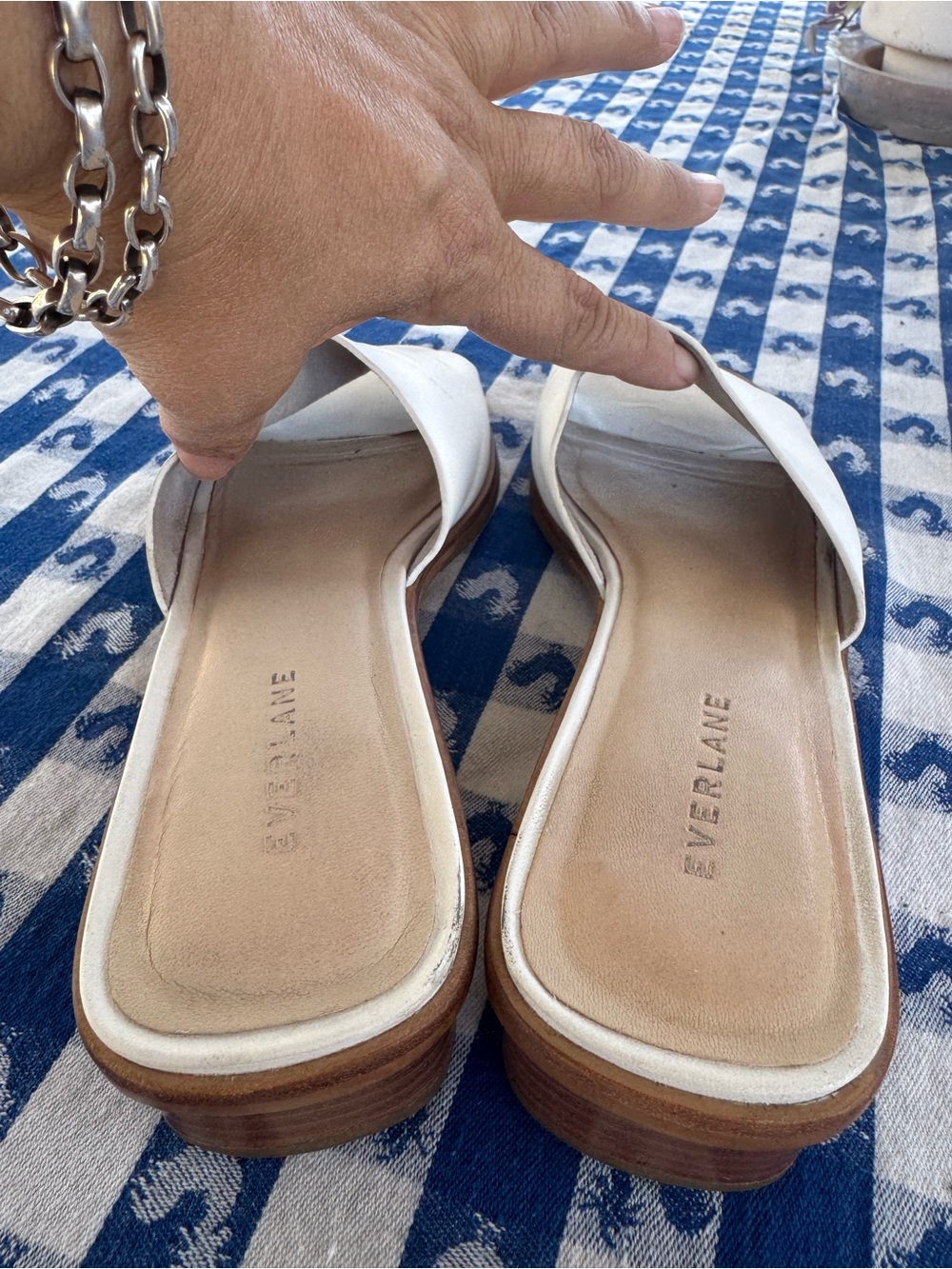 Everlane The City Sandal in White Block Heel Sz 8.5 - Picture 8 of 10